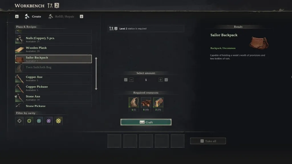 increasing inventory space in Windrose.